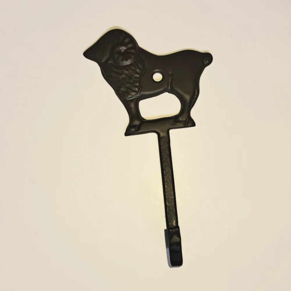Black Metal Ram Hook Wall Decor Small